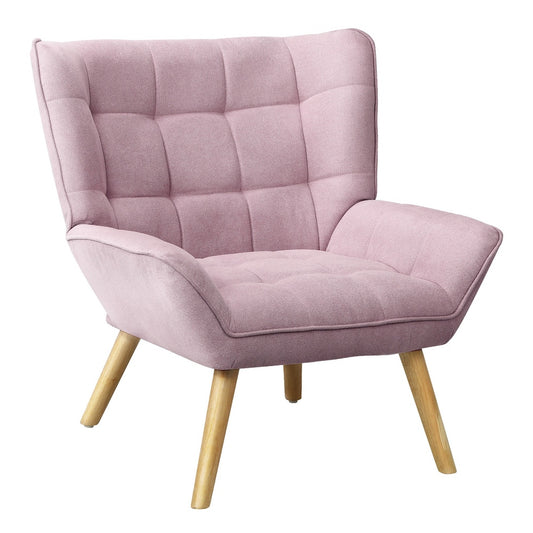 Oikiture Armchair Fabric Upholstered Tub Chair Pink