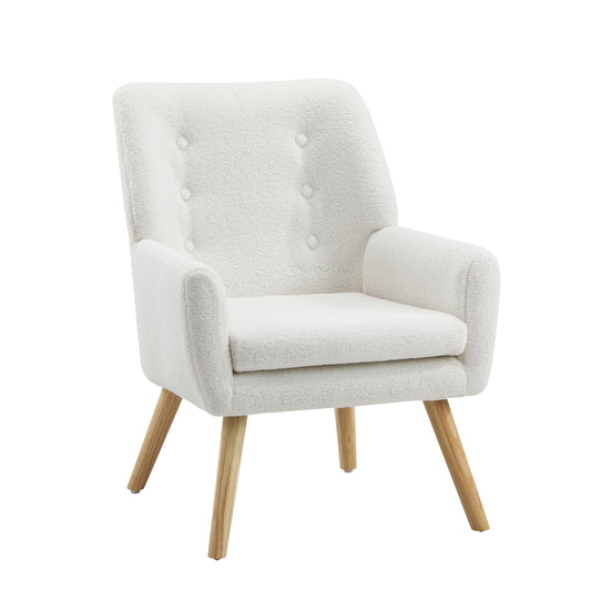 Oikiture Armchair Sherpa White