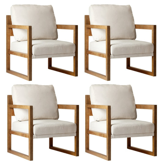 Oikiture 4x Armchair Lounge Sofa Chair Fabric Tub Couches