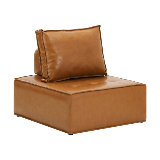 Oikiture Pu Leather Sofa Couch Brown