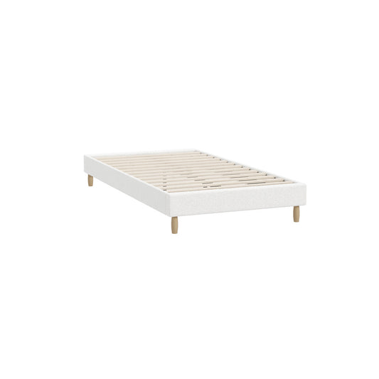 Oikiture Bed Frame King Single Size Bed Base White Boucle