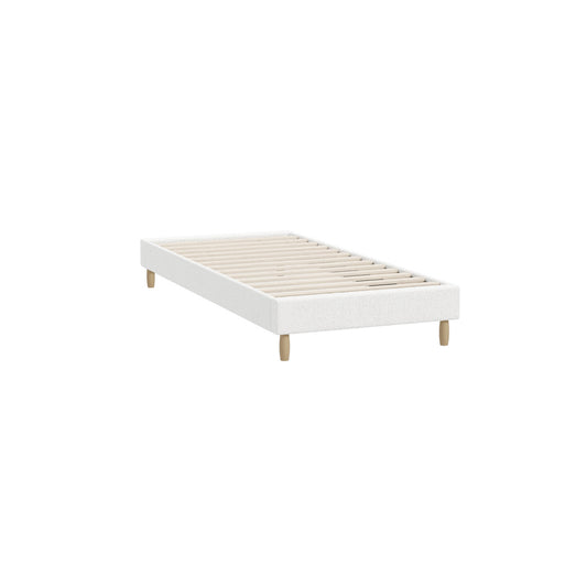 Oikiture Bed Frame Single Size Bed Base White Boucle