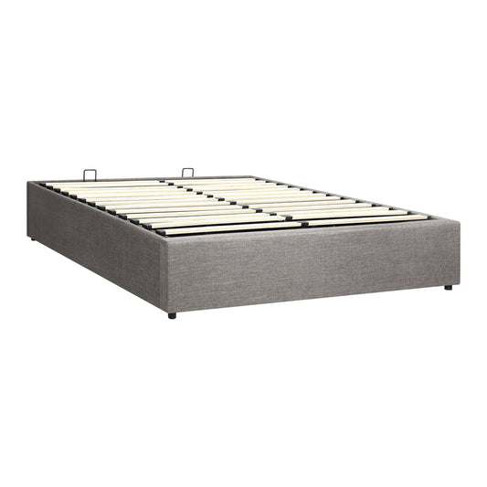 Oikiture Bed Frame Double Size Gas Lift Base With Storage