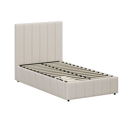 Oikiture Bed Frame King Single Gas Lift Storage Base VISH