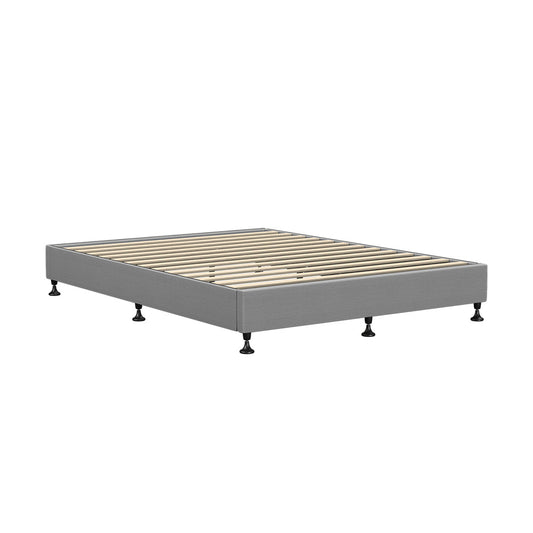 Oikiture Bed Frame Double Size Fabric Grey