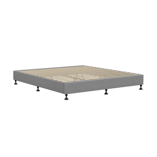 Oikiture Bed Frame King Size Fabric Grey