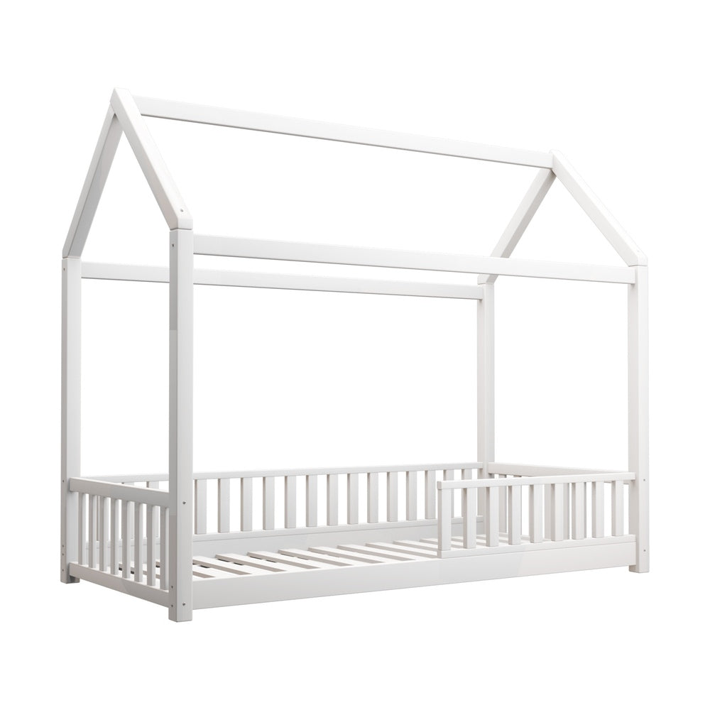 Oikiture Bed Frame Kids Wooden Single House Style