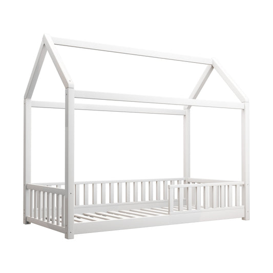 Oikiture Bed Frame Kids Wooden Single House Style