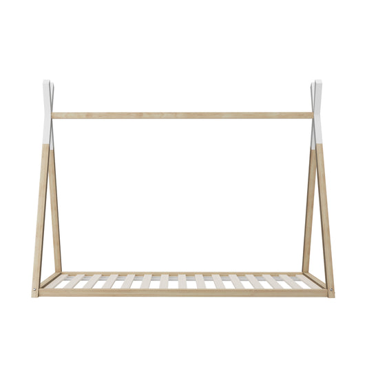 Oikiture Wooden Bed Frame Single Teepee House Style