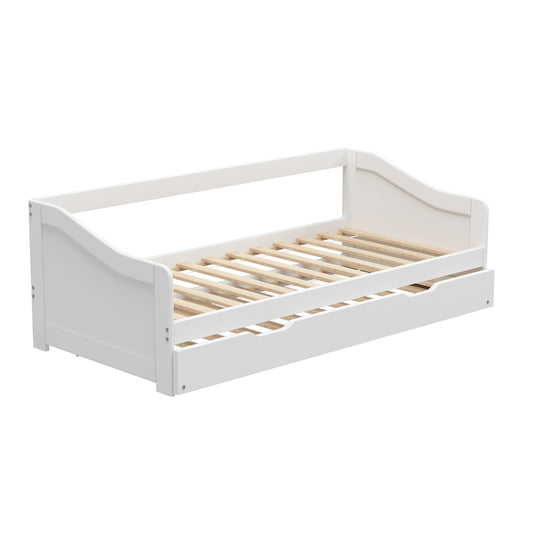 Oikiture Trundle Bed Frame Daybed Single Size Wooden