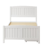 Oikiture Wooden Bed Frame King Single with Trundle Drawers White