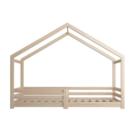 Oikiture Bed Frame Wooden Single Size Timber House Frame