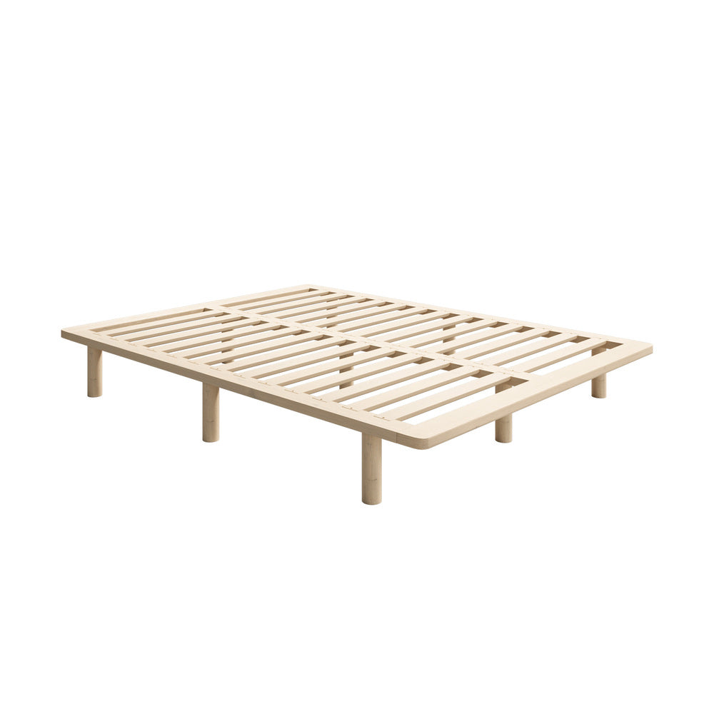 Oikiture Bed Frame Queen Size Wooden Bed Base