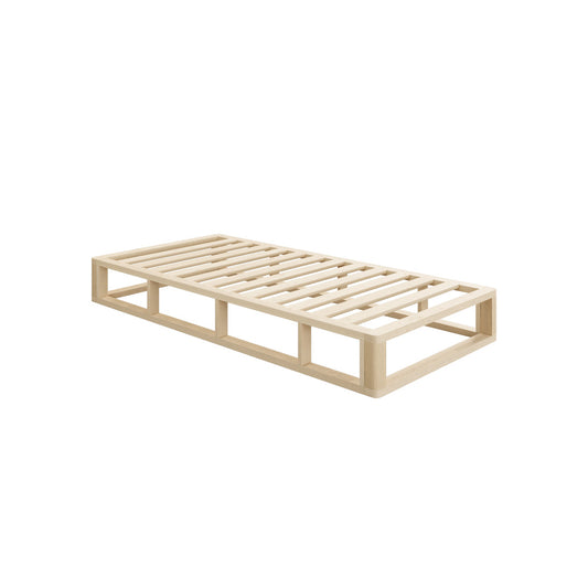 Oikiture Wooden Bed Frame Single Size Cage-like Base