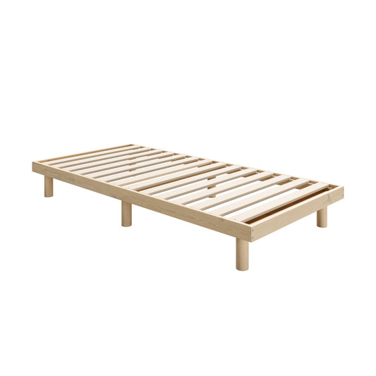 Oikiture Bed Frame Single Size Bed Base Solid Wood Slats
