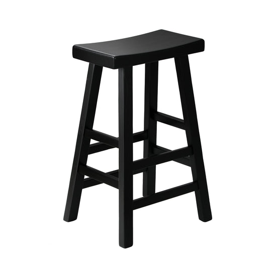 Oikiture Bar Stools Wooden Counter Chairs Black