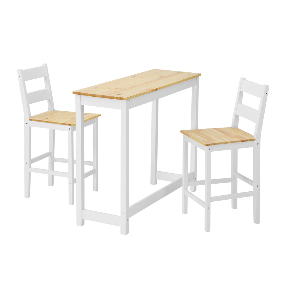 Oikiture 3PCS Bar Set Cafe Table&2 Stools