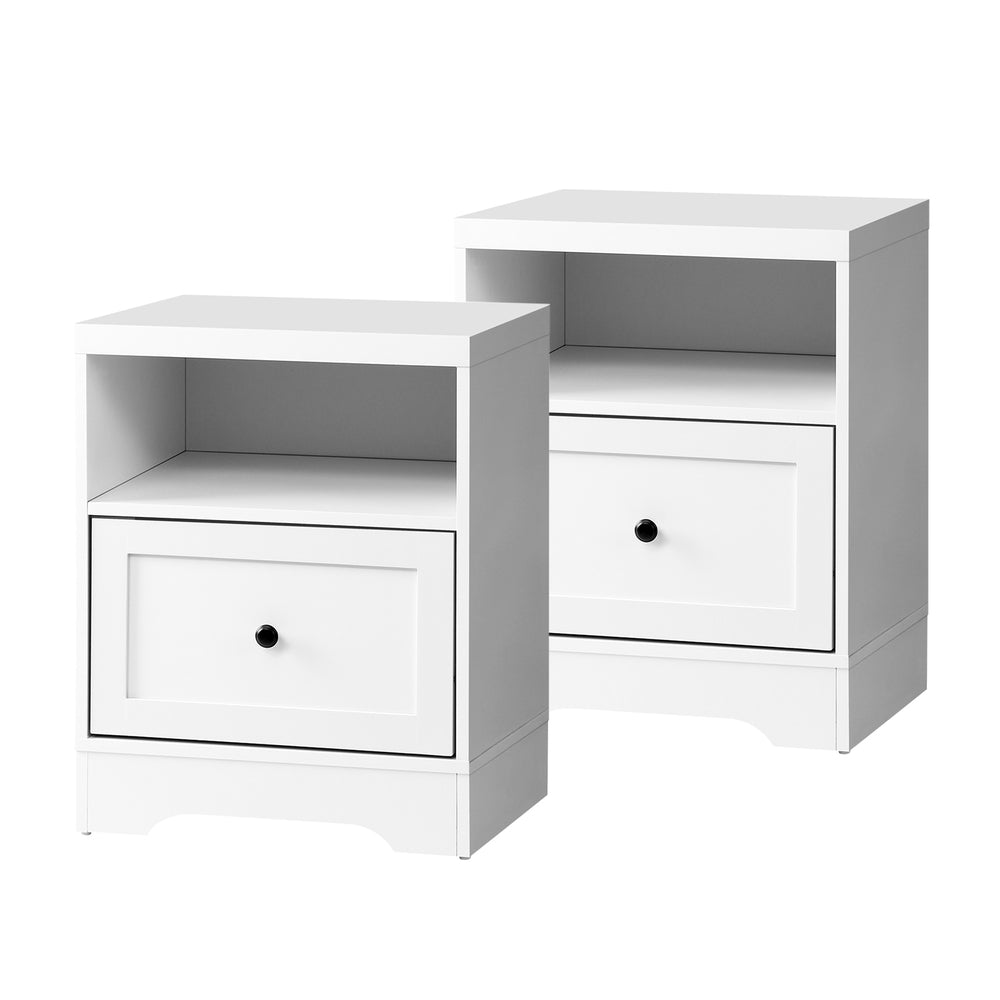 Oikiture 2PCS Bedside Tables Hamptons Furniture