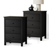 Oikiture Bedside Tables Set of 2 Nightstands Black
