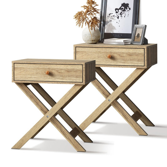 Oikiture Bedside Tables Set of 2 Nightstand Side End Table