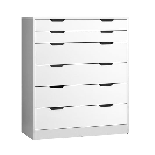 Oikiture 6 Chest of Drawers Tallboy White