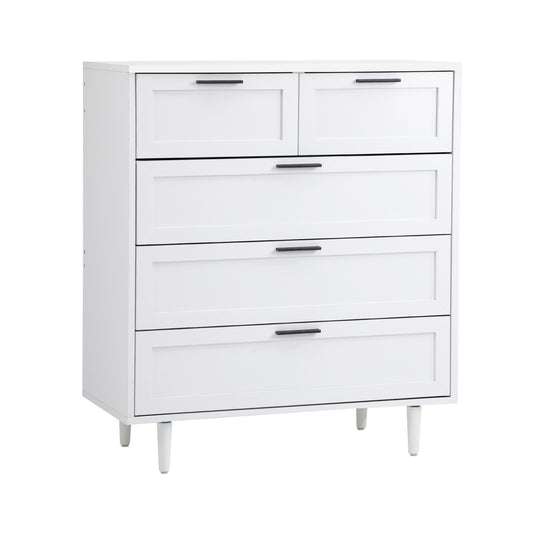 Oikiture 5 Chest of Drawers Dresser Tallboy White