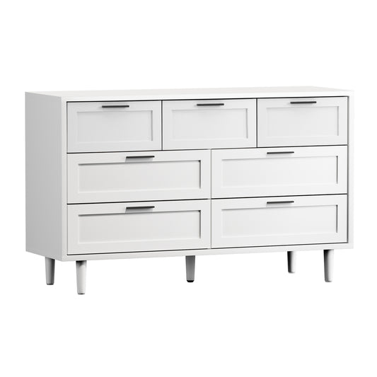 Oikiture 7 Chest of Drawers Dresser Tallboy White
