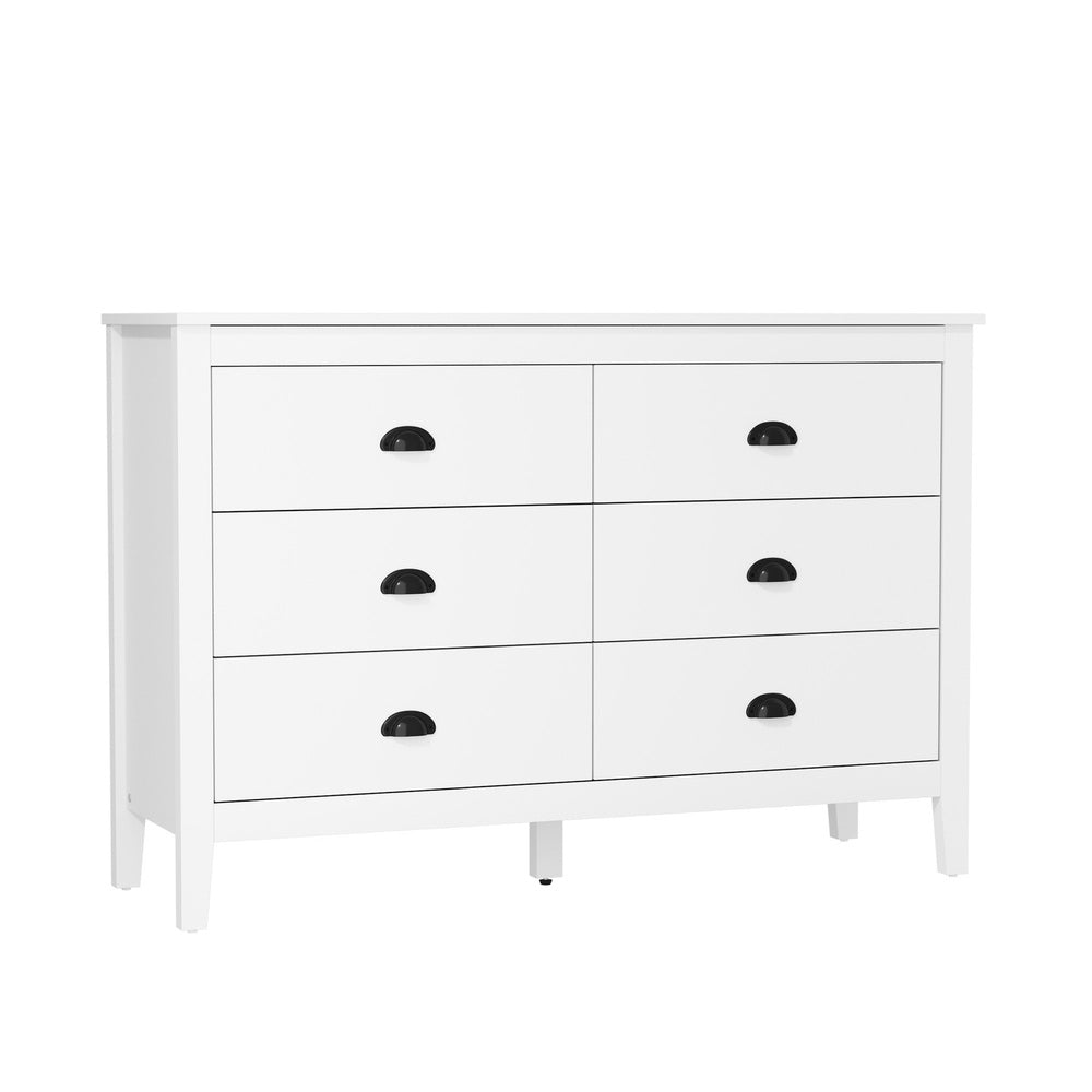 Oikiture 6 Chest of Drawers and 2 Bedside Tables Vintage Bedroom Set White
