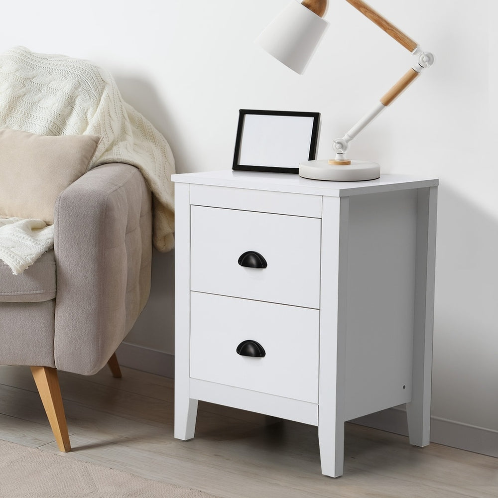 Oikiture 6 Chest of Drawers and 2 Bedside Tables Vintage Bedroom Set White