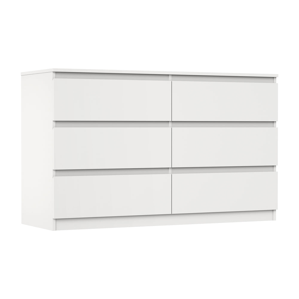 Oikiture 6 Chest of Drawers and 2 Bedside Tables Bedroom Set White
