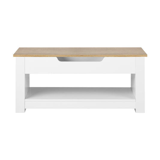 Oikiture Coffee Table Lift Up Top Hidden Storage Shelf
