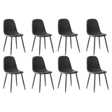 Oikiture 8x Dining Chairs Accent Chair PU Leather Grey