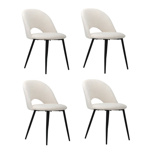 Oikiture 4PCS Dining Chairs Accent Chair Armchair Sherpa White