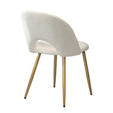 Oikiture 8PCS Dining Chairs Armchair Sherpa Golden White