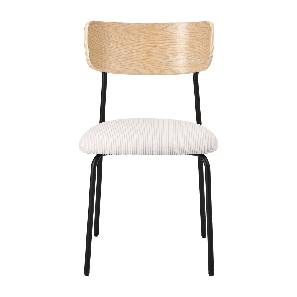 Oikiture 6PCS Dining Chairs Padded Kitchen Chair Corduroy Beige