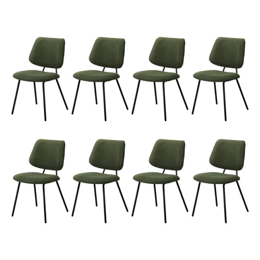 Oikiture 8x Dining Chair Vintage Retro Polyester Padded Green