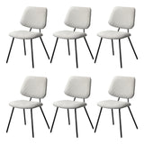 Oikiture 6x Dining Chair Vintage Retro Polyester Padded White
