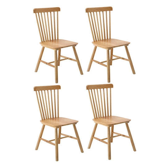 Oikiture 4x Dining Chairs Minimalist Vertical Back Wooden