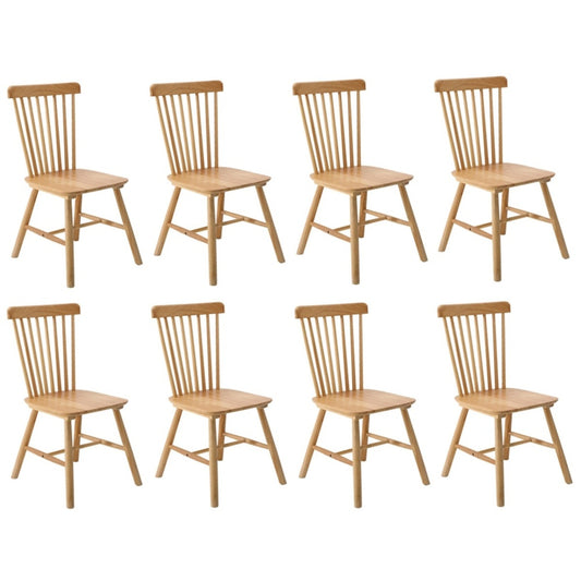 Oikiture 8x Dining Chairs Minimalist Vertical Back Wooden