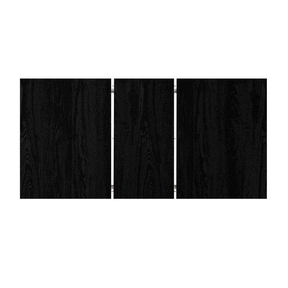 Oikiture 160cm Extendable Dining Table with 6x Hans Wegner Dining Chairs Black