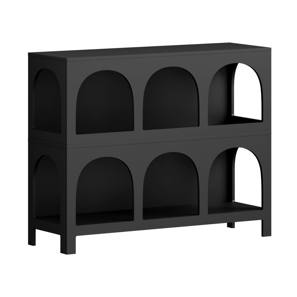 Oikiture Display Shelf Storage Stand Bookshelf Black