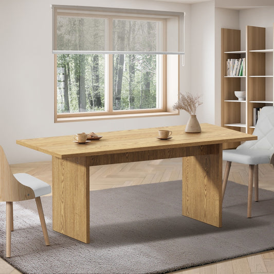 Oikiture 180cm Dining Table Rectangular Timber Natural