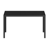 Oikiture 140cm Rectangular Dining Table with Metal Leg Black
