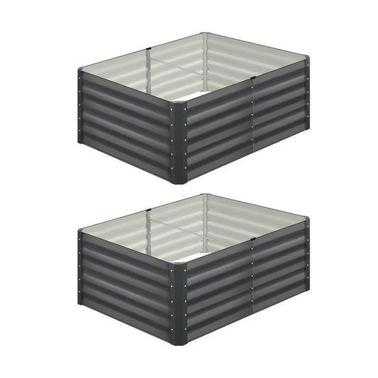 Livsip 120x80x45cm Garden Bed Galvanised Steel 4pcs