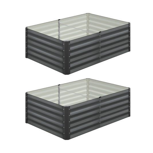 Livsip Garden Bed 160x80x45CM Galvanised Steel 2PCS