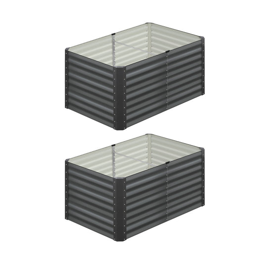 Livsip Garden Bed x 2 Galvanised Steel 120x80x73CM