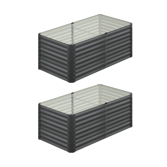 Livsip 160x80x73cm Garden Bed Galvanised Steel 4pcs