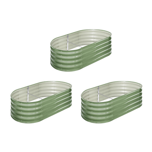 Livsip 3x Garden Bed 160x80x42cm Planter Box Raised Container Galvanised Green