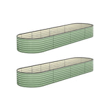 Livsip 2x Garden Bed 320x80x56cm Planter Box Raised Container Galvanised Green