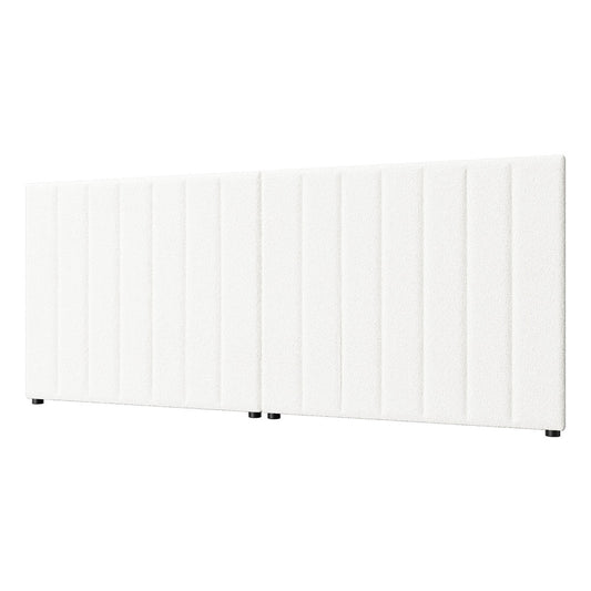 Oikiture Bed Frame Headboard Double Queen King White Boucle